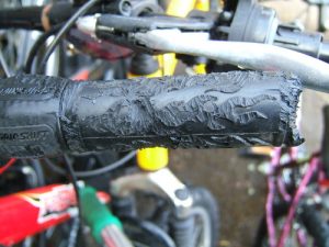Rats chewed handlebars.